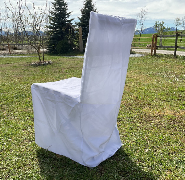 Vermietung von Stuhlhussen Hochzeit - eckige Lehne 2 Biergartenstuhl / 3,50 €