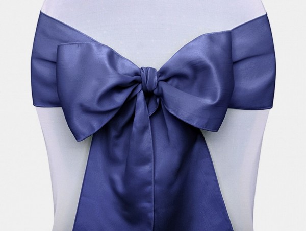 Satin Stuhlschleifen blau zur Hochzeit - Vermietung / 1€