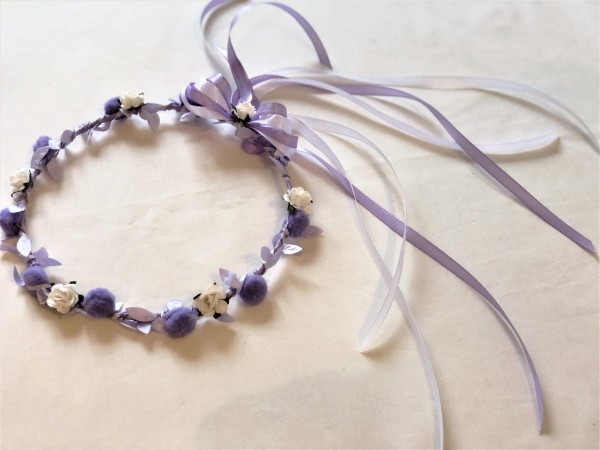 Haarkranz für Blumenmädchen HS030 flieder