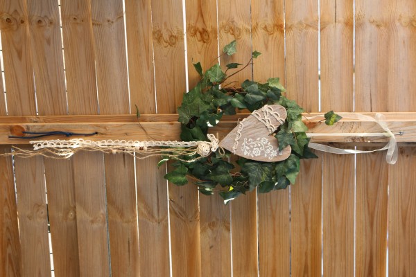 handmade ** schöner Türkranz Efeu mit Herz Hochzeit Dekoration