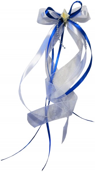 Antennenschleifen " Zoe " zur Hochzeit SCH0026 im 10er Set - weiß, blau
