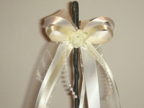 Antennenschleifen " Zoe " zur Hochzeit SCH0029 im 10er Set - weiß, creme, champagner, ivory