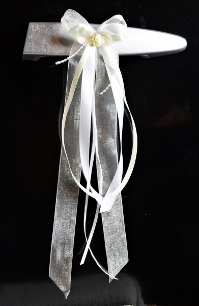 Antennenschleifen " Zoe " zur Hochzeit SCH0029 im 10er Set - weiß, creme, champagner, ivory