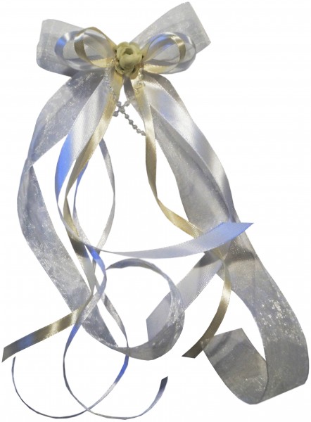 Antennenschleifen " Zoe " zur Hochzeit SCH0029 im 10er Set - weiß, creme, champagner, ivory