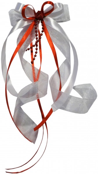 Antennenschleifen " Zoe " zur Hochzeit SCH0032 im 10er Set - weiss, rot