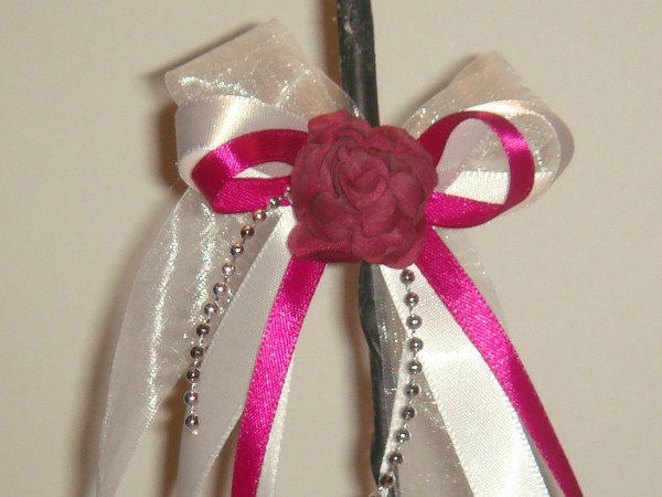 Antennenschleifen " Zoe " zur Hochzeit SCH0035 im 10er Set - weiss, beere, magenta