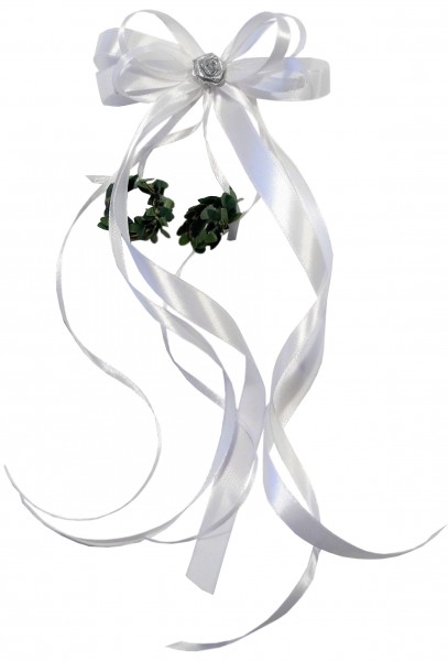 Antennenschleifen zur Hochzeit " Vivien " SCH0040 im 10er Set - weiss, silber