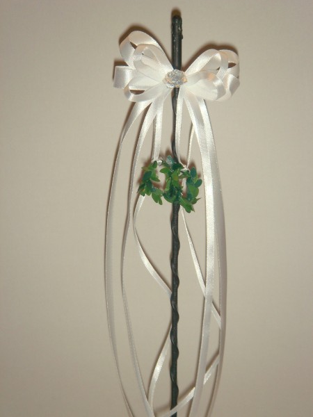 Antennenschleifen zur Hochzeit " Vivien " SCH0040 im 10er Set - weiss, silber