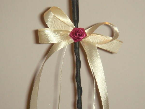 Antennenschleifen " Leni " zur Hochzeit SCH0045 im 25er Set - creme, bordeaux