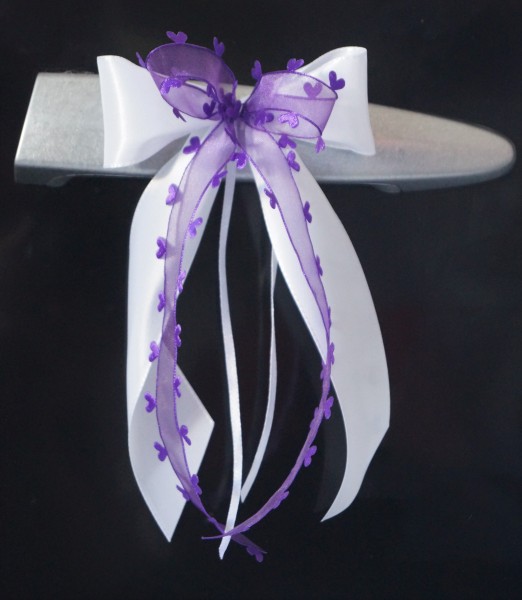 Antennenschleifen " Aurelia " zur Hochzeit im 10er Set SCH0050 - weiß, lila