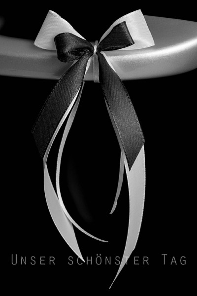 Antennenschleifen " Lisa " zur Hochzeit SCH0066 im 25er Set - weiß, schwarz