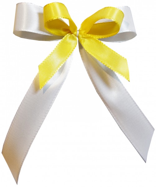 Antennenschleifen " Lisa " zur Hochzeit SCH0070 im 25er Set - weiß, gelb