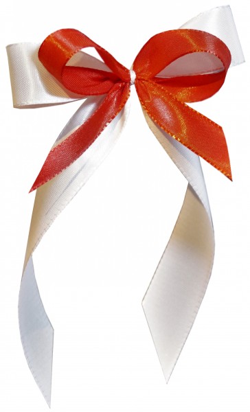 Antennenschleifen " Lisa " zur Hochzeit SCH0072 im 25er Set - weiß, rot