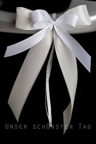 Antennenschleifen " Lisa " zur Hochzeit SCH0077 im 25er Set - creme, weiß