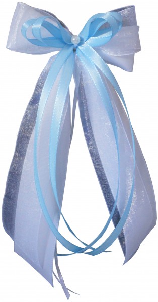 Antennenschleifen " Xenia " zur Hochzeit SCH0085 im 10er Set - weiß, hellblau