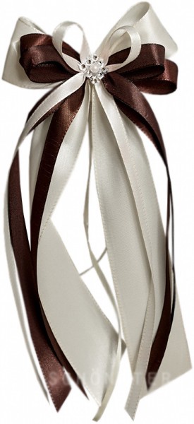 Antennenschleifen " Anna " zur Hochzeit SCH0095 im 10er Set - creme braun
