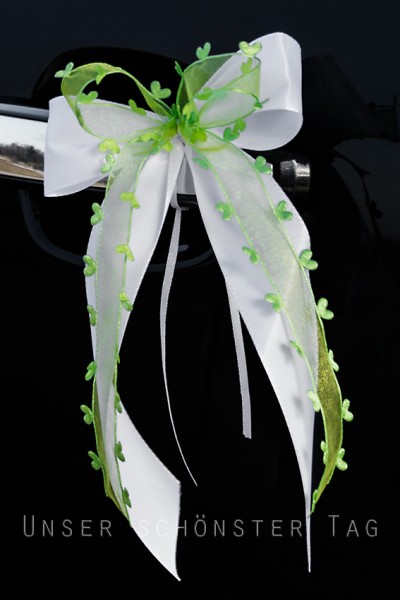 Antennenschleifen " Aurelia " zur Hochzeit im 10er Set SCH0096 - weiß, hellgrün, grün