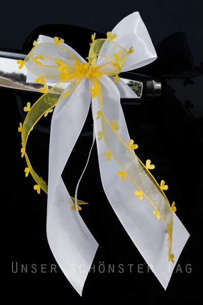 Antennenschleifen " Aurelia " zur Hochzeit im 10er Set SCH0100 - weiß, gelb