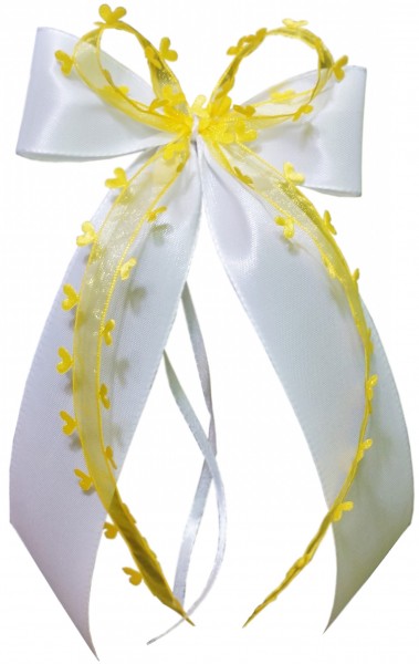 Antennenschleifen " Aurelia " zur Hochzeit im 10er Set SCH0100 - weiß, gelb
