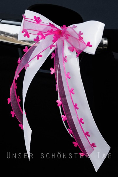 Antennenschleifen " Aurelia " zur Hochzeit im 10er Set SCH0102 - weiß, pink