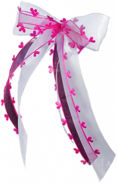 Antennenschleifen " Aurelia " zur Hochzeit im 10er Set SCH0102 - weiß, pink