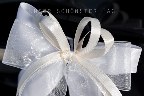 Antennenschleifen " Sarah " zur Hochzeit SCH0104 im 10er Set - weiß, creme, champagner, ivory