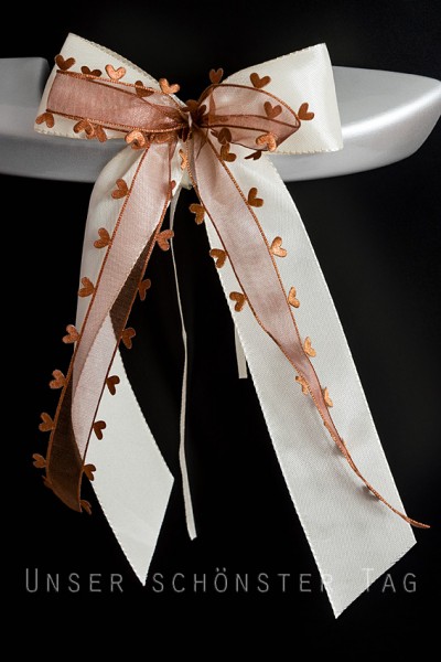 Antennenschleifen " Aurelia " zur Hochzeit im 10er Set SCH0107 - creme, braun