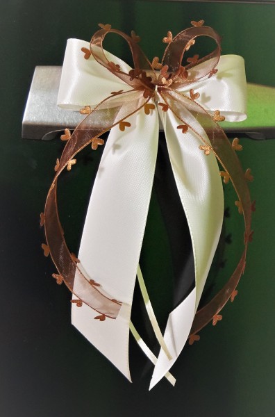 Antennenschleifen " Aurelia " zur Hochzeit im 10er Set SCH0107 - creme, braun