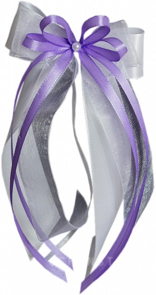 Antennenschleifen " Xenia " zur Hochzeit SCH0112 im 10er Set - weiß, flieder