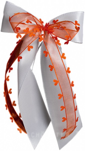 Antennenschleifen " Aurelia " zur Hochzeit im 10er Set SCH0113 - weiß, orange