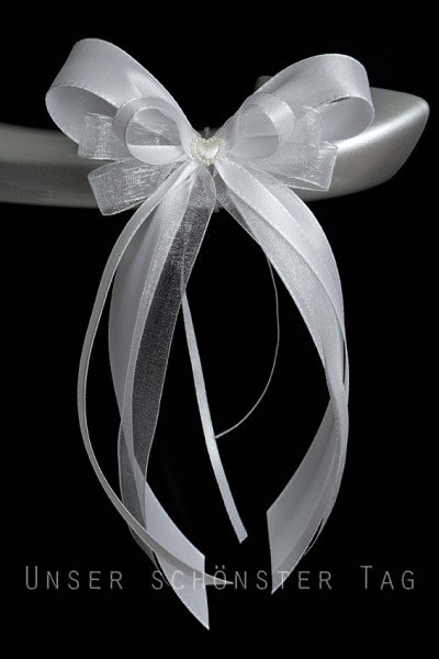 Antennenschleifen " Denise " zur Hochzeit SCH0115 im 10er Set - weiß