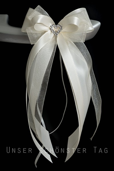 Antennenschleifen " Angie " zur Hochzeit SCH0118 im 10er Set - ivory, creme, champagner