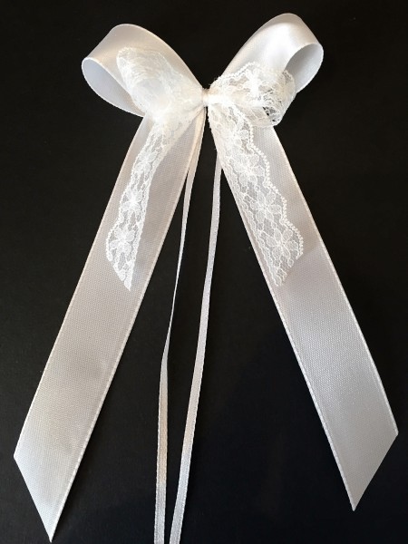 Antennenschleifen zur Hochzeit " Antonia " SCH0121 im 25er Set - Spitze weiss