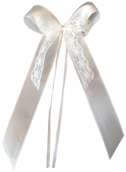 Antennenschleifen zur Hochzeit " Antonia " SCH0121 im 25er Set - Spitze weiss