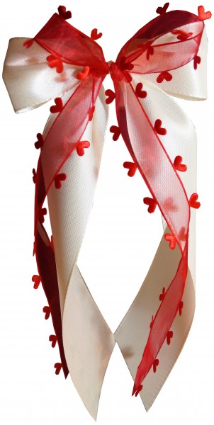 Antennenschleifen " Aurelia " zur Hochzeit im 10er Set SCH0123 - creme, rot