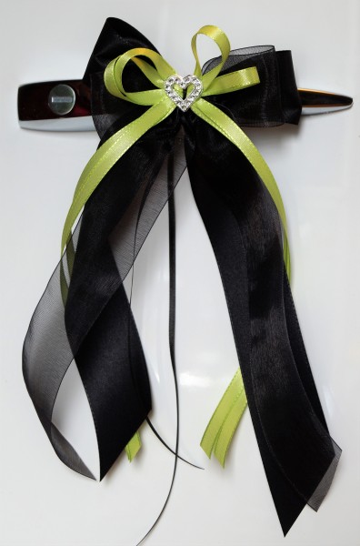 Antennenschleifen zur Hochzeit " Scarlett " SCH0129 im 10er Set - grün, schwarz, gothic