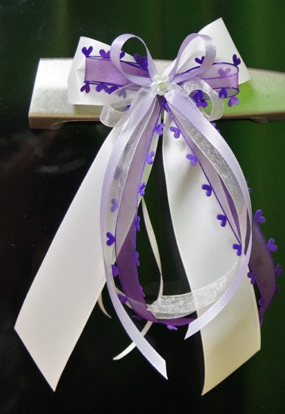 Antennenschleifen zur Hochzeit " HEART " SCH0144 im 10er Set - lila, flieder, weiß