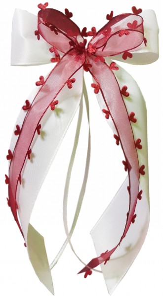 Antennenschleifen " Aurelia " zur Hochzeit im 10er Set SCH0147 - weiß, bordeaux
