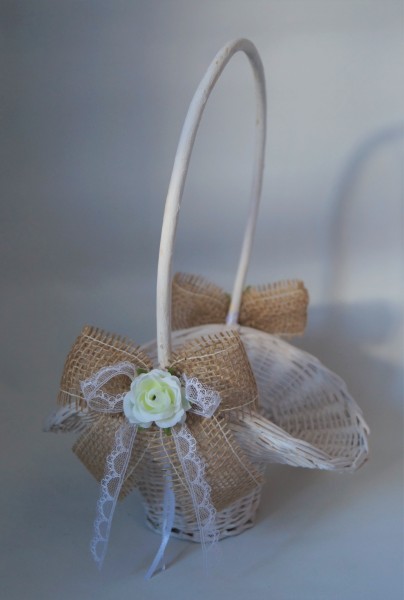 Streukörbchen weiß Hochzeit Blumenkinder SK0019 Vintage