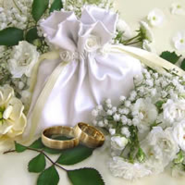 20 Servietten zur Hochzeit Brautbeutel Ringe Schleierkraut SV0001