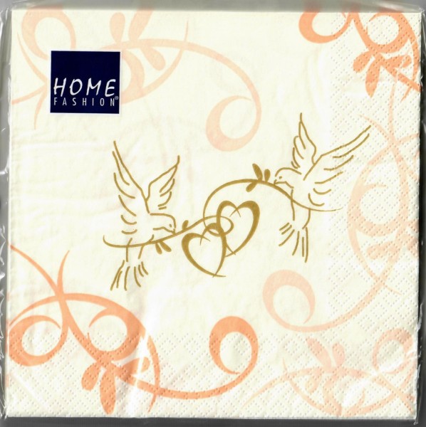 20 Servietten zur Hochzeit Tauben Herzen SV0011