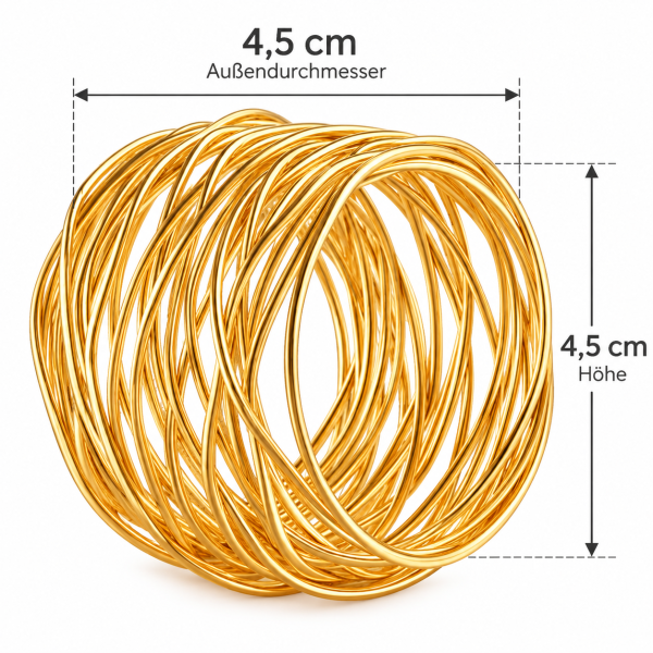 Goldener Serviettenring aus Draht – filigran & elegant | Serviettenring zur Miete / 0,50 €