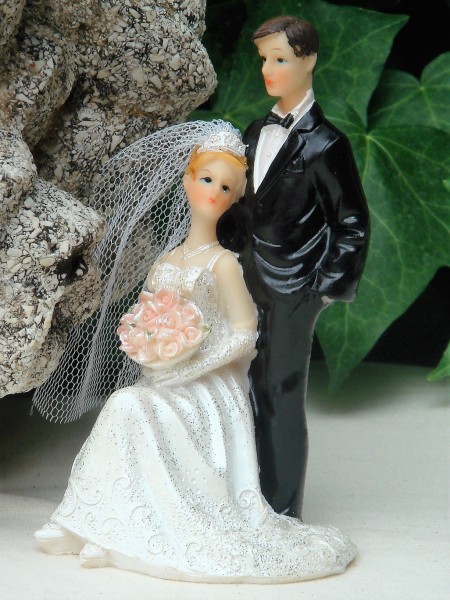 Tortenfigur Tortenaufsatz zur Hochzeit Brautpaar 12,5 cm TA0015