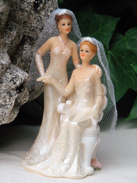 Tortenfigur Tortenaufsatz zur Hochzeit Homo Brautpaar 14 cm TA0016 Frauen