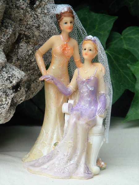 Tortenfigur Tortenaufsatz zur Hochzeit Homo Brautpaar 14 cm TA0017 Frauen