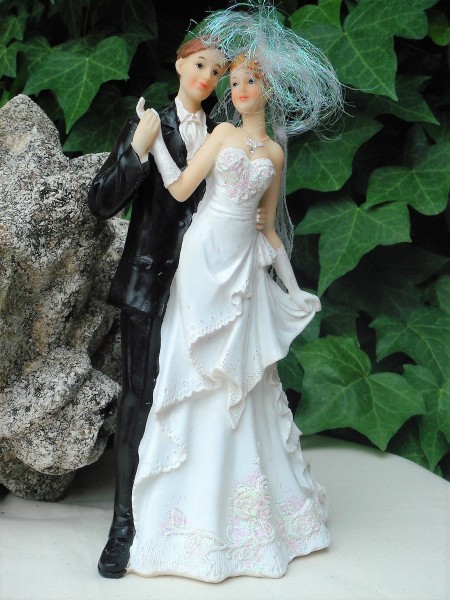 Tortenfigur Tortenaufsatz zur Hochzeit Brautpaar 26 cm TA0020
