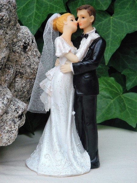 Tortenfigur Tortenaufsatz zur Hochzeit Brautpaar 18 cm TA0046