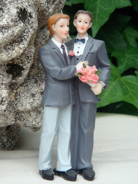 Tortenfigur Tortenaufsatz zur Hochzeit Homo Brautpaar 14,5 cm TA0048 Männer