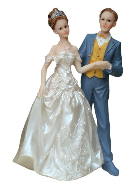 Tortenfigur Tortenaufsatz zur Hochzeit Brautpaar 21 cm TA0053