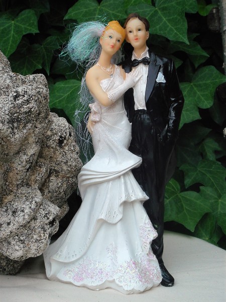Tortenfigur Tortenaufsatz zur Hochzeit Brautpaar 25 cm TA0054